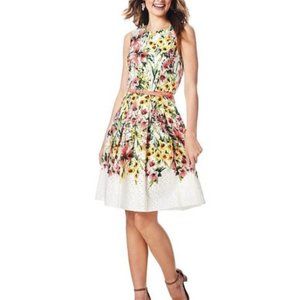 Floral Tommy Hilfiger Floral Eyelet Fit & Flare Dress